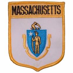 Massachusetts - State Flag Shield Embroidered Iron-On Patch