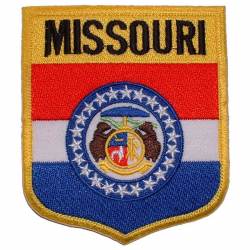 Missouri - State Flag Shield Embroidered Iron-On Patch