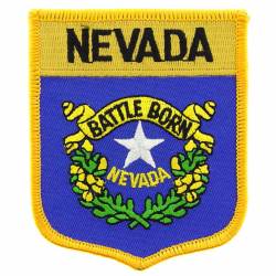 Nevada - State Flag Shield Embroidered Iron-On Patch