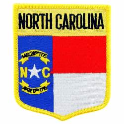 North Carolina - State Flag Shield Embroidered Iron-On Patch