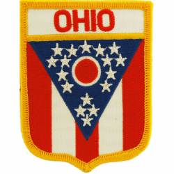 Ohio - State Flag Shield Embroidered Iron-On Patch