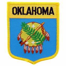 Oklahoma - State Flag Shield Embroidered Iron-On Patch