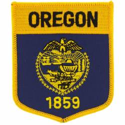 Oregon - State Flag Shield Embroidered Iron-On Patch