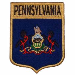 Pennsylvania - State Flag Shield Embroidered Iron-On Patch