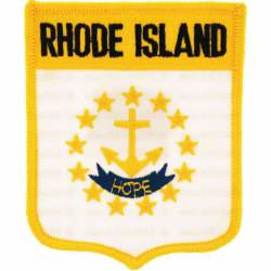 Rhode Island - State Flag Shield Embroidered Iron-On Patch