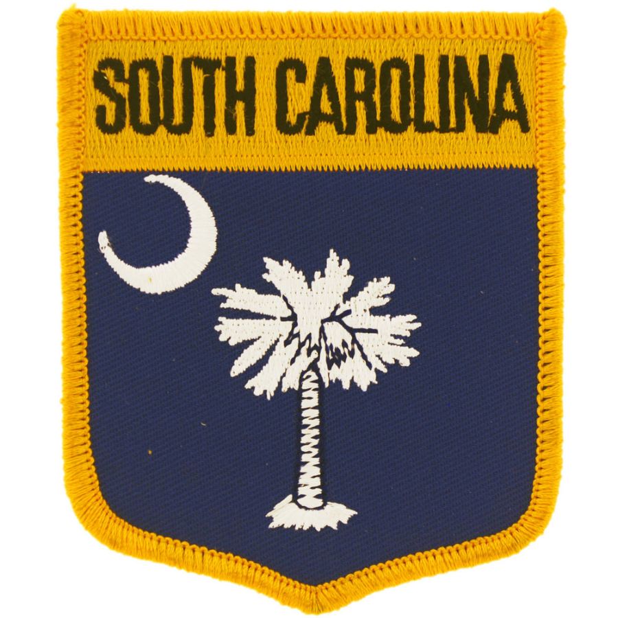 South Carolina - State Flag Shield Embroidered Iron-on Patch At Sticker 