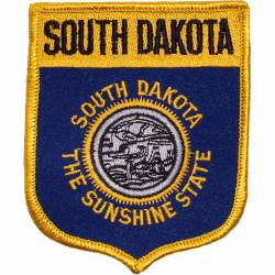 South Dakota - State Flag Shield Embroidered Iron-On Patch