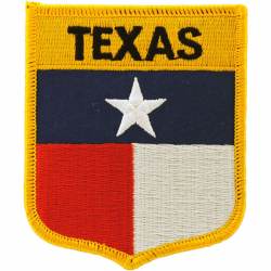 Texas - State Flag Shield Embroidered Iron-On Patch