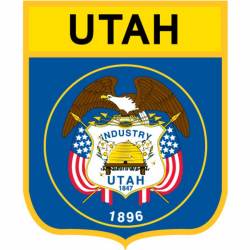 Utah - State Flag Shield Embroidered Iron-On Patch