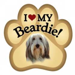I Love My Beardie - Paw Magnet