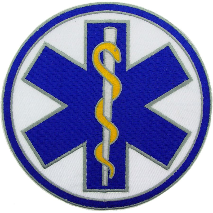 EMS Star Of Life Round Large - Embroidered Iron-On Patch at Sticker Shoppe