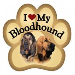 I Love My Bloodhound - Paw Magnet