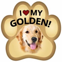 I Love My Golden - Paw Magnet
