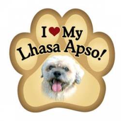 I Love My Lhasa Apso - Paw Magnet