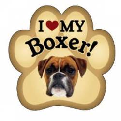 I Love My Big Boxer - Paw Magnet