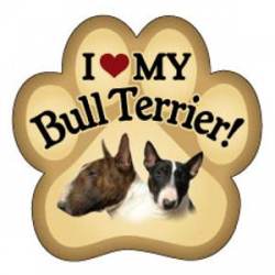 I Love My Bull Terrier - Paw Magnet