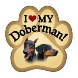 I Love My Doberman - Paw Magnet
