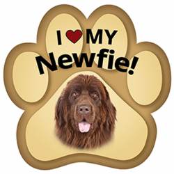 I Love My Newfie - Paw Magnet