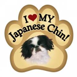 I Love My Japanese Chin - Paw Magnet