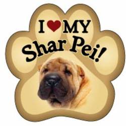 I Love My Shar Pei - Paw Magnet
