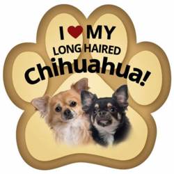 I Love My Long Haired Chihuahua - Paw Magnet