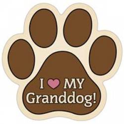 I Love My Granddog - Mini Paw Magnet