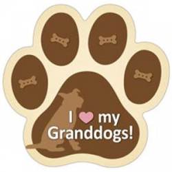 I Love My Granddogs - Mini Paw Magnet