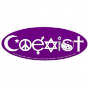 Coexist Purple - Mini Oval Sticker