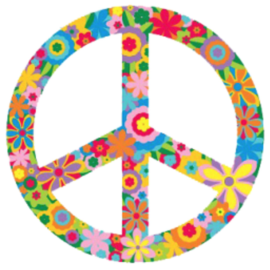 Hippie Flower Peace Sign - Vinyl Sticker at Sticker Shoppe