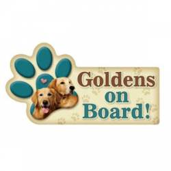 Goldens On Board - Paw Transport Magnet