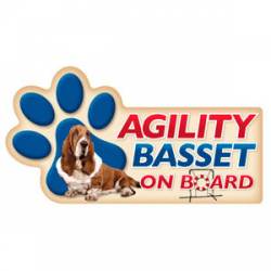 Agility Basset On Board - Paw Transport Magnet