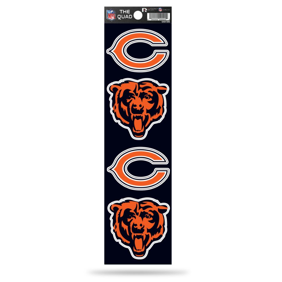 Chicago Bears - Set Of 4 Quad Sticker Sheet at Sticker Shoppe