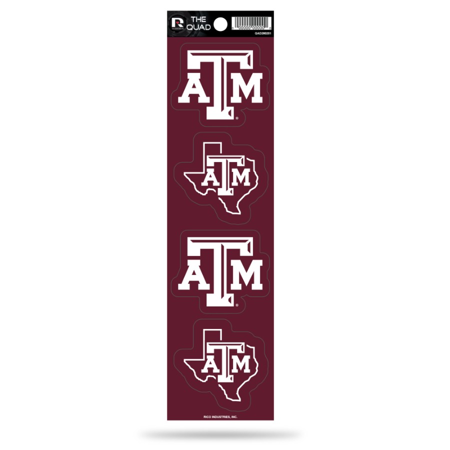 Texas A&M University Aggies - Set Of 4 Quad Sticker Sheet at Sticker Shoppe