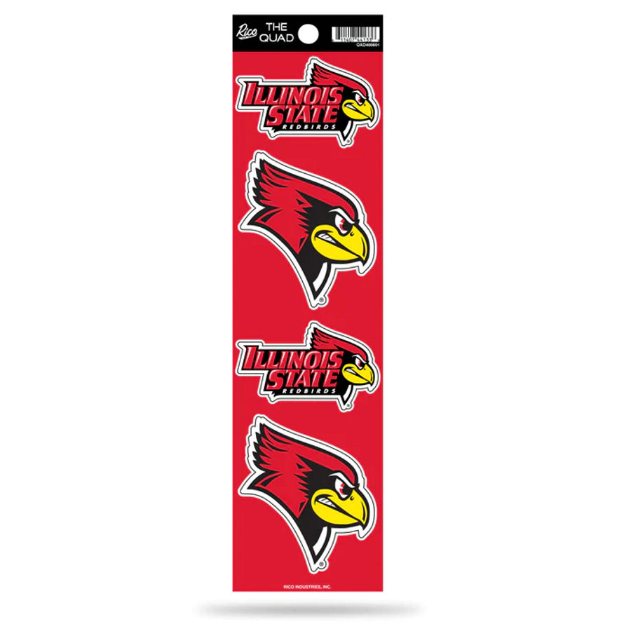 Illinois State University Redbirds - Set Of 4 Quad Sticker Sheet at ...