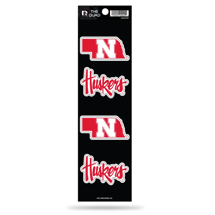 University Of Nebraska Cornhuskers - Set Of 4 Quad Sticker Sheet at ...