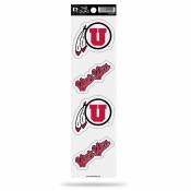 University Of Utah Utes Script Logo - Set Of 4 Quad Sticker Sheet