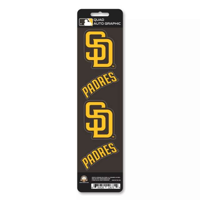 San Diego Padres Retro Logo - Set Of 4 Quad Sticker Sheet