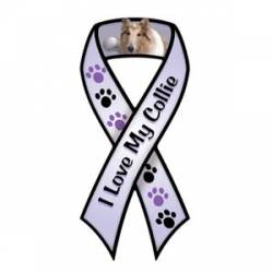 I Love My Collie - Purple Ribbon Magnet