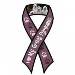 I Love My Great Pyrenees - Ribbon Magnet