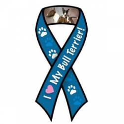 I Love My Bull Terrier - Ribbon Magnet