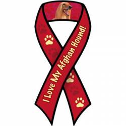 I Love My Afghan Hound - Ribbon Magnet