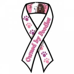 Owned By Poodles - Ribbon Magnet