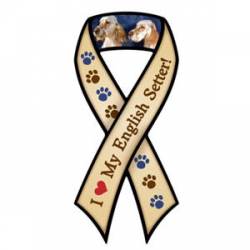 I Love My English Setter - Ribbon Magnet