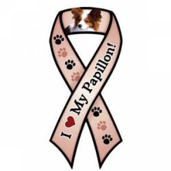 I Love My Papillon - Ribbon Magnet