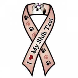 I Love My Shih Tzu - Pink Ribbon Magnet