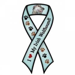 I Love My Irish Wolfhound - Ribbon Magnet