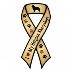 I Love My Belgian Sheepdog - Ribbon Magnet