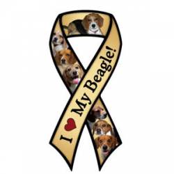 I Love My Beagle - Ribbon Magnet