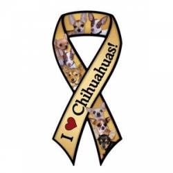 I Love Chihuahuas - Ribbon Magnet