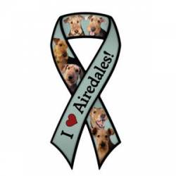 I Love Airedales - Ribbon Magnet